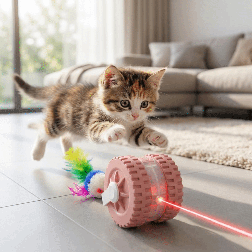With Mouse Tail Infrared Laser - Automatic Moving Dog Ball 评论和价格
